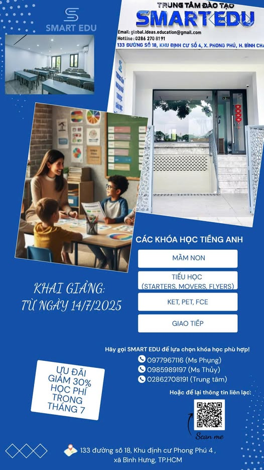 KHAI GIẢNG KHÓA HỌC TIẾNG ANH TẠI SMART EDU – ƯU ĐÃI LỚN